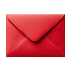 Red blank envelope mockup isolated on transparent background