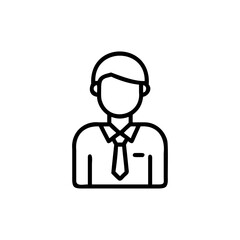 Outline icon a person in a shirt tie male human