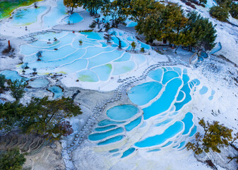Aerial view of Baishuitai in Shangri-La, Yunnan