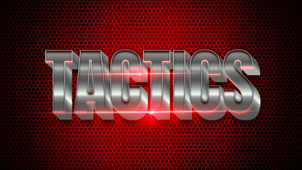 Metallic Tactical 3D Typography with Red Light Glow Effect