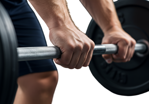 Weightlifting Photo Of A Man Grasping The Barbell With Black Background