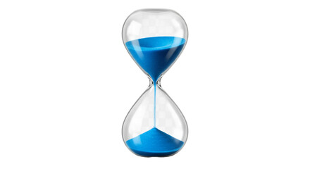 Transparent Hourglass With Blue Sand Isolated Photo