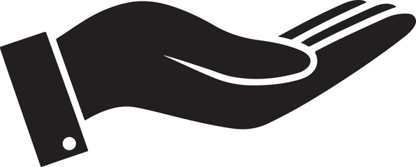 Open Hand Gesture Silhouette Icon 