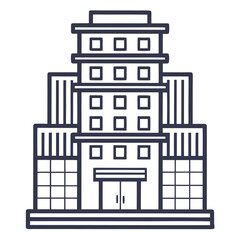 Naklejka premium Multi storey building linear 