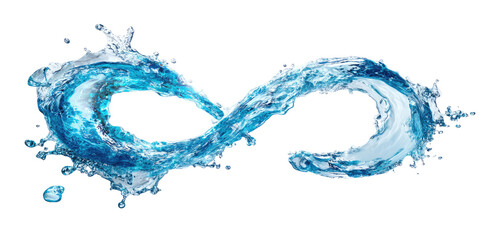 Infinite water swirl, a stylized infinity symbol created by liquid motion