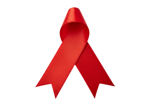 Red Awareness Ribbon:  Elegant Satin, Dramatic . Symbolic Hope  transparent background