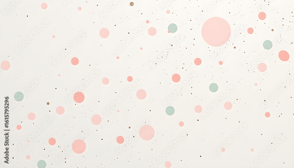 Poster abstract dot delight: a delicate array of pastel dots, creating a whimsical ambiance perfect for des