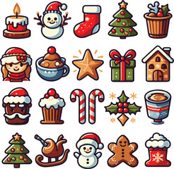 Cute Christmas Icons Collection for Design Projects