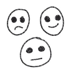Happy and sad face vactor illustration doodle drawing 
