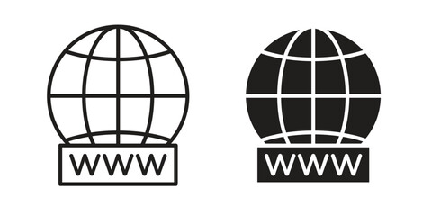 Website globe icon graphic doodle, sketch, outline drawing Vector illustration