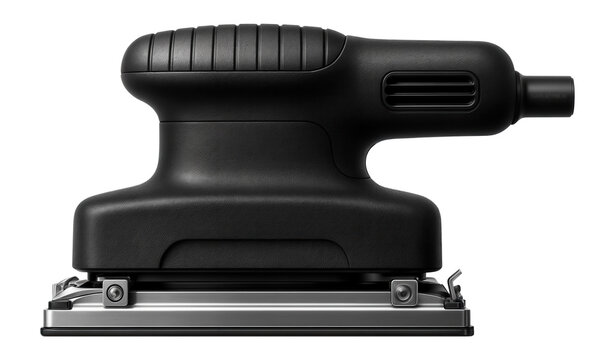 Portable sheet sander with a clamp-based paper attachment for on-site carpentry tasks.