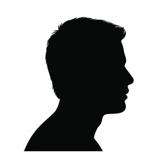 Silhouette profile of a young man s head