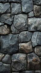 Fototapeta premium Stone Wall Texture Gray Rock Background Full Frame