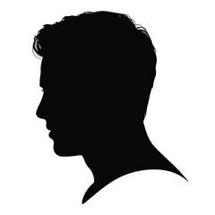 Silhouette of a man s head in profile