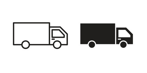 Truck icon graphic doodle, sketch, outline drawing Vector illustration