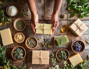 Natural Handmade Soap and Herbal Gift Packaging 