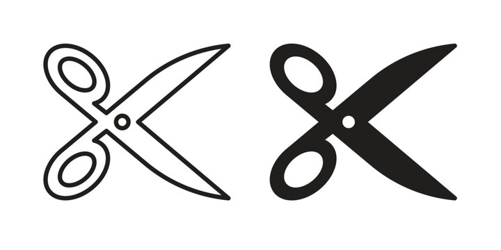 Scissor icon graphic doodle, sketch, outline drawing Vector illustration
