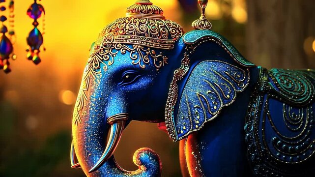 beautiful decorative indian elephant. Selective focus. animal.