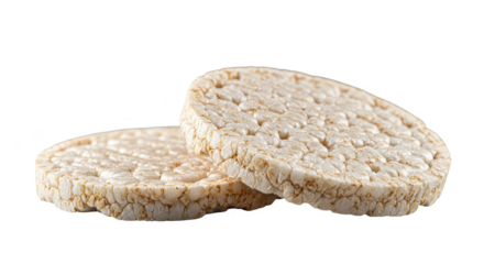 Two Round Rice Cakes Isolated on Transparent Background