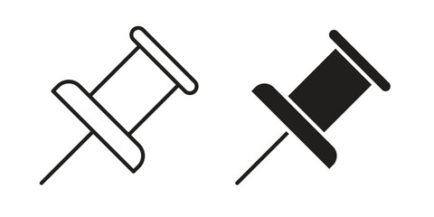 Push pin icon graphic doodle, sketch, outline drawing Vector illustration