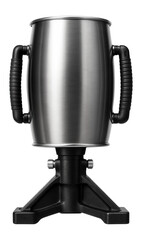 Stationary concrete drum with a durable cast iron base, ideal for bridge construction.