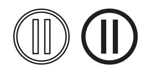 Pause icon graphic doodle, sketch, outline drawing Vector illustration