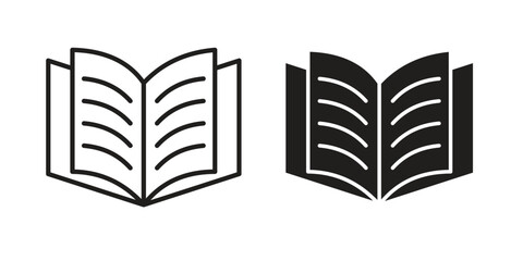 open book icon graphic doodle, sketch, outline drawing Vector illustration