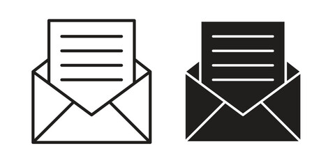 Newsletter icon graphic doodle, sketch, outline drawing Vector illustration
