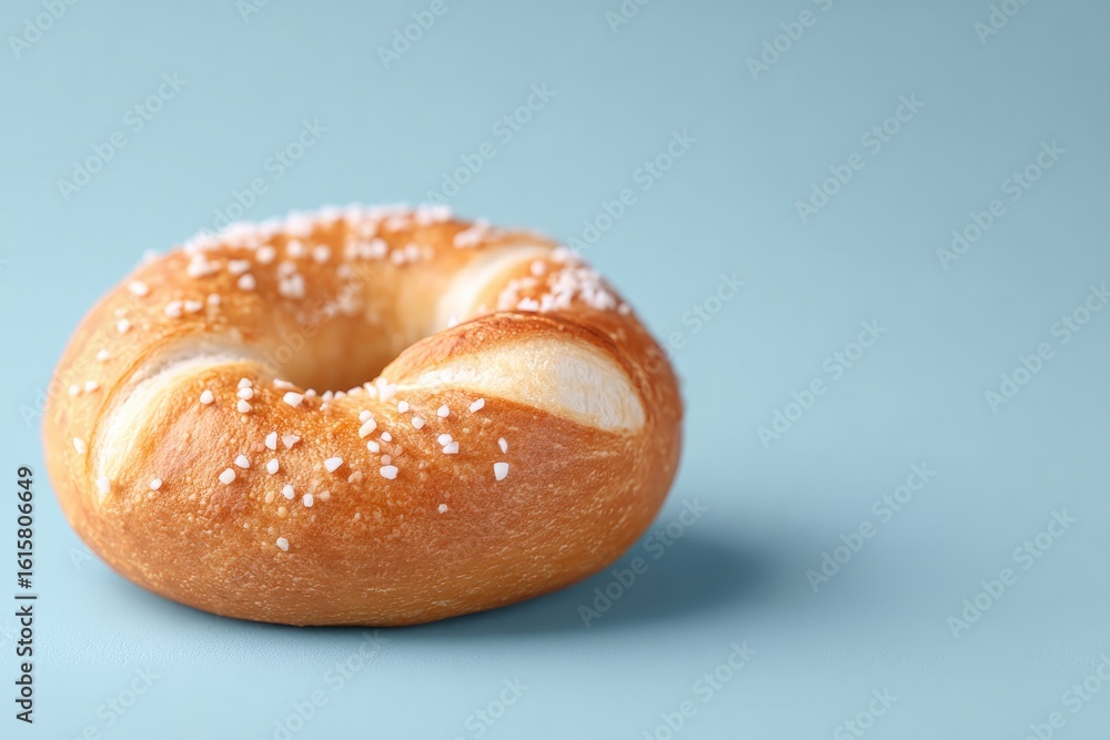 Poster minimalistic depiction of oktoberfest scene with single pretzel on plain background providing genero