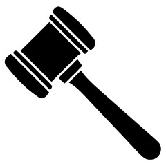 Judge Hammer Icon Vector Law, Auction, and Justice Symbol Illustration