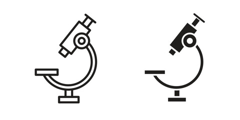 Microscope icon graphic doodle, sketch, outline drawing Vector illustration