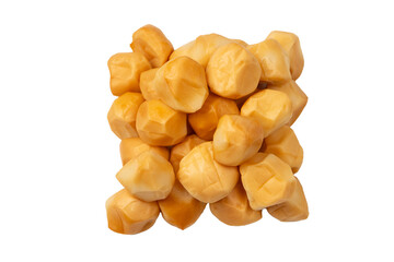 Piece of cheese isolated on white bacckground.