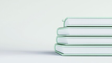 Stack of mint green books