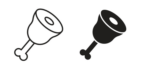 Meat icon graphic doodle, sketch, outline drawing Vector illustration
