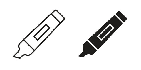 Marker icon graphic doodle, sketch, outline drawing Vector illustration