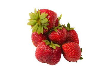 Fresh group of berries isolated on a white background.