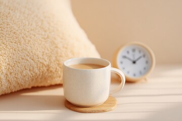 cozy minimalist room with soft lighting creating warm ambiance copy space available for text