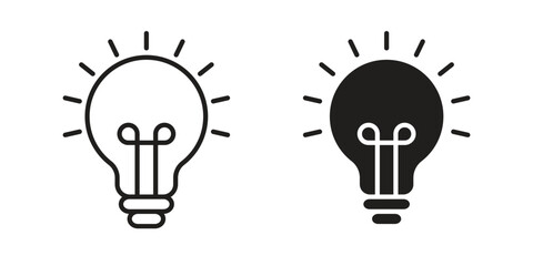 Lightbulb icon graphic doodle, sketch, outline drawing Vector illustration