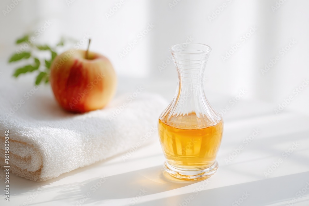 Poster clean image of traditional rosh hashanah table setting featuring and honey in bright setting