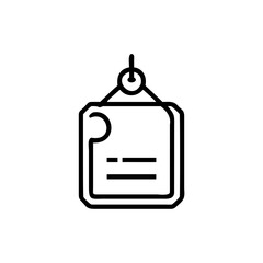 Obraz premium Outline job title tag icon with text lines vector