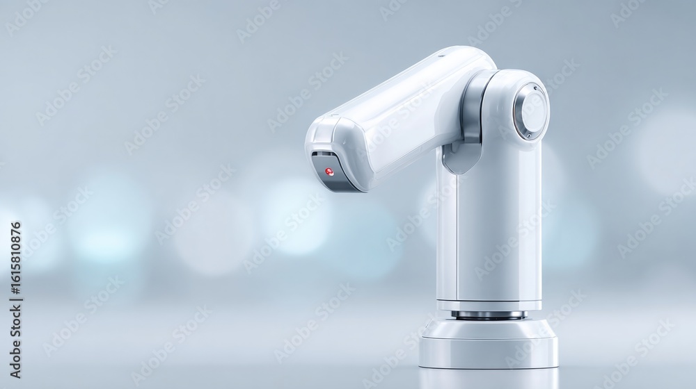 Poster minimalistic image showcasing sleek and futuristic medical robots demonstrating advanced technology 