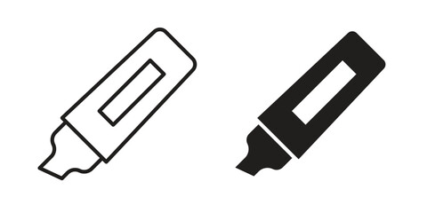 Highlighter icon graphic doodle, sketch, outline drawing Vector illustration
