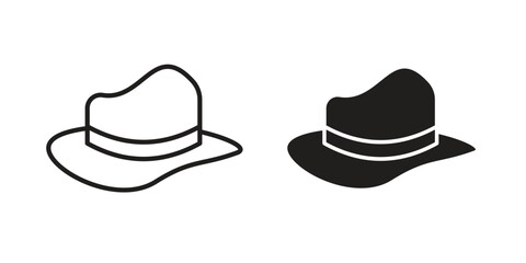 Hat icon graphic doodle, sketch, outline drawing Vector illustration