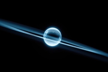 single glowing particle floating in serene void symbolizing quantum particle on sleek black background