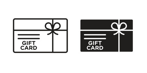 Gift card icon graphic doodle, sketch, outline drawing Vector illustration