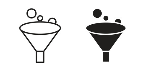 Funnel icon graphic doodle, sketch, outline drawing Vector illustration