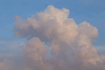 Cumulus Cloud in a Blue Sky: Witness the ethereal beauty of a fluffy cumulus cloud drifting gently against a vast, vibrant blue sky, a testament to the sublime serenity of nature.