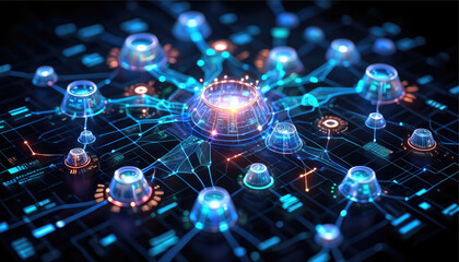 Fiber optics background with lots light spots