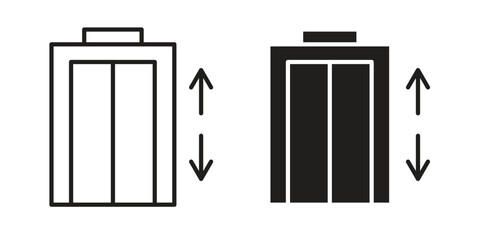 Elevator icon graphic doodle, sketch, outline drawing Vector illustration