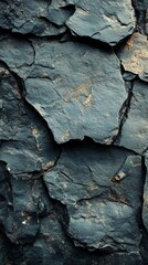 Dark Rock Texture with Crevices Detail for Geological Background